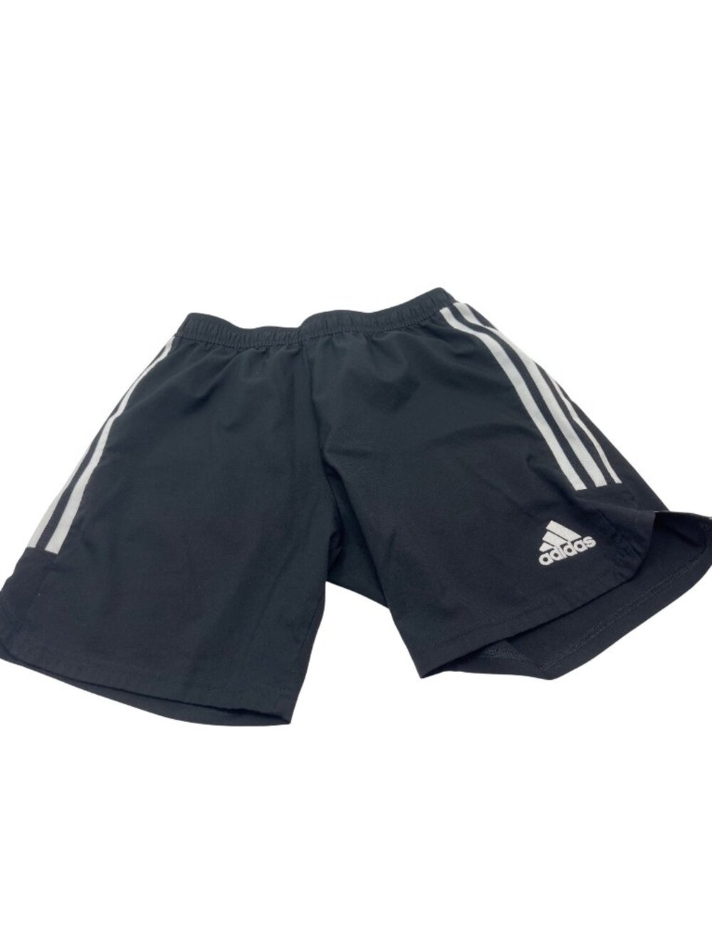 Adidas Mens Black Athletic Shorts With White Stripes Size M Sustainable Design